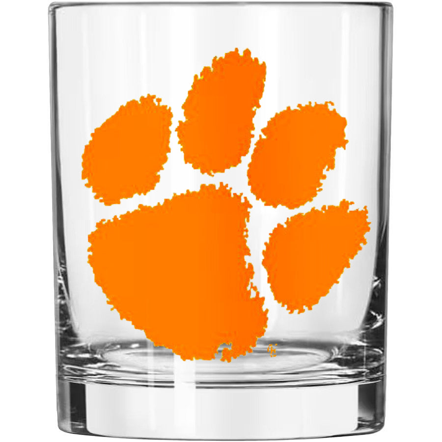 Clemson Paw Rocks Glass