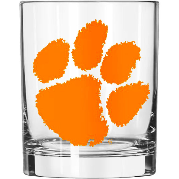 Clemson Paw Rocks Glass
