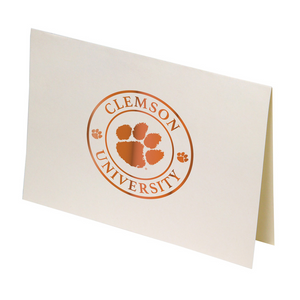 Clemson Paw Seal Foil 10-Pack Notecard Set  - IVORY