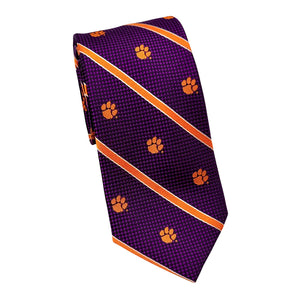 Clemson Paw Stripe Nailshead Tie