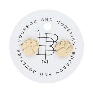 Clemson Paw Stud Earrings - GOLD