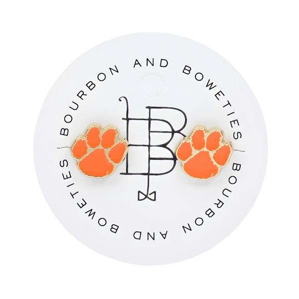 Clemson Paw Stud Earrings - ORANGE
