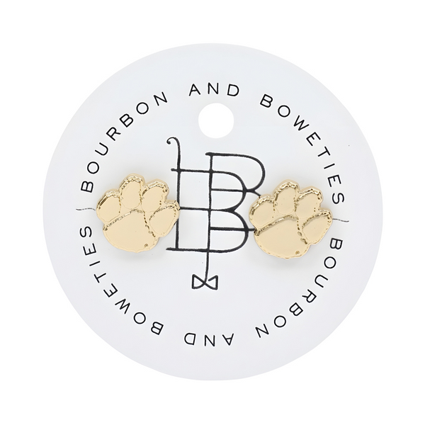 Clemson Paw Stud Earrings