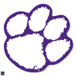 Clemson Paw Vinyl Decal - WHITE