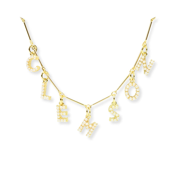 Clemson Pearl Letter Clemson Necklace