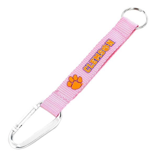 Clemson Pink Carabiner Keychain - PINK