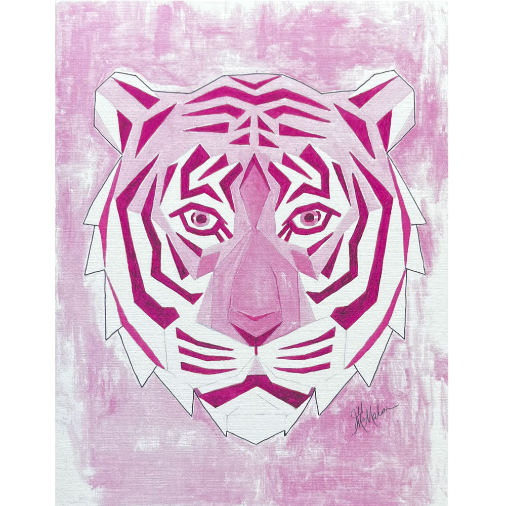 Clemson Pink Geometric Tiger Notecards S/8
