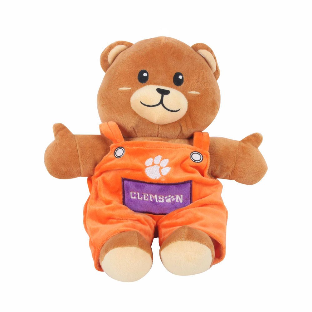 Clemson Plush Overall Bear - ORANGE