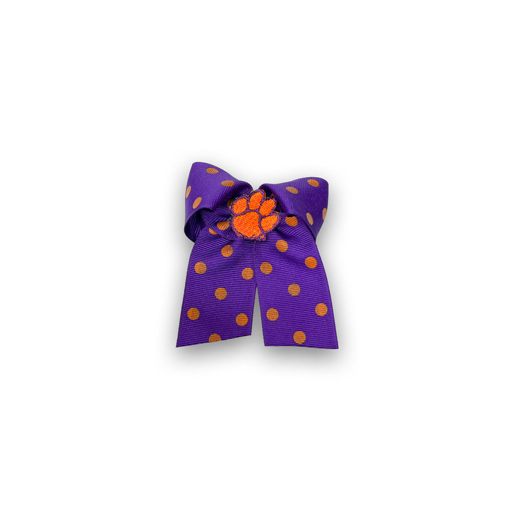 Clemson Polka Dot Cheer Bow