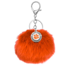 Clemson Pom Pom Keychain - ORANGE