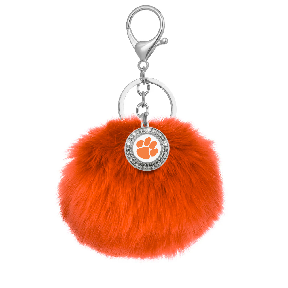 Clemson Pom Pom Keychain - ORANGE