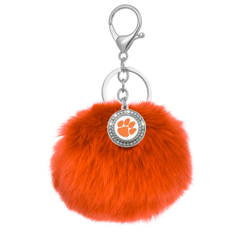 Clemson Pom Pom Keychain