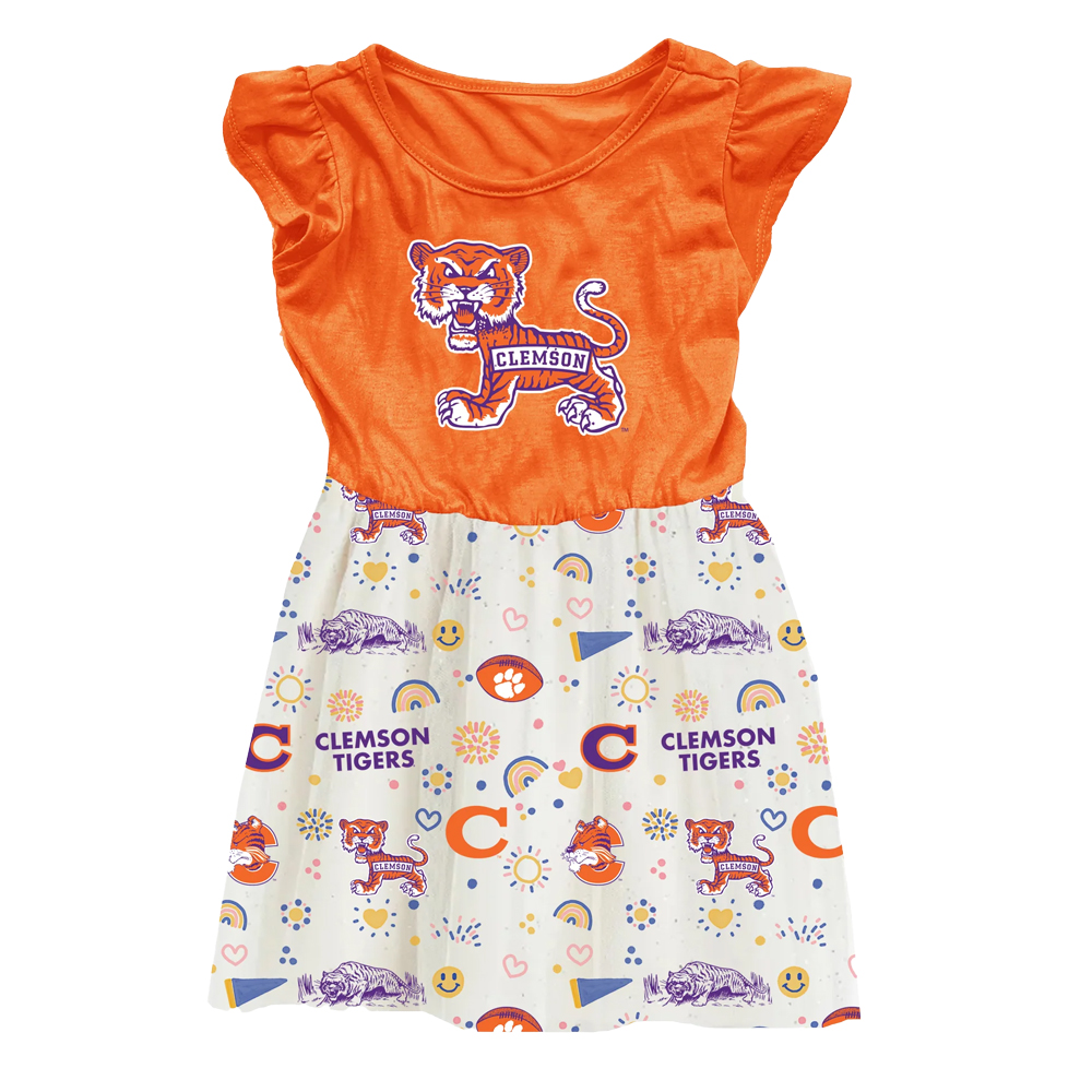 Clemson Preschool Vault Princess Dress - ORANGE