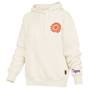 Clemson Pressbox Women’s Elena Embroidered Janise Hoodie - IVORY