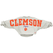 Clemson Pressbox Women's Flannigan Pullover - LT GREY