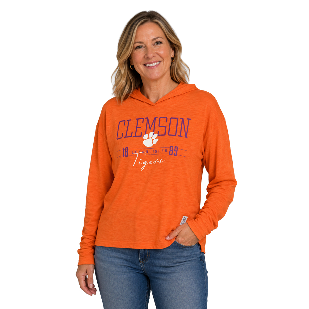 Clemson Pressbox Women’s Marcus Castillo Hooded Top - ORANGE