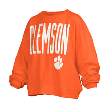 Clemson Pressbox Women’s Peterson Janise Fleece Crew - ORANGE
