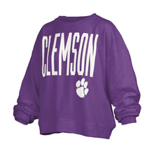 Clemson Pressbox Women’s Peterson Janise Fleece Crew - PURPLE