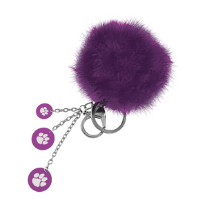 Clemson Puffball Keychain - PURPLE