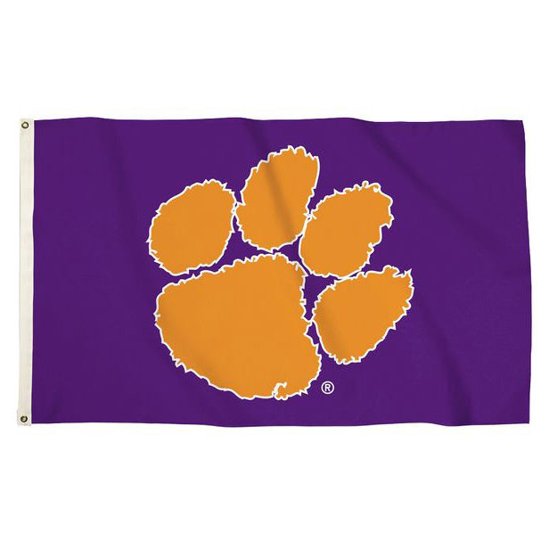 Clemson Purple Paw Flag - PURPLE