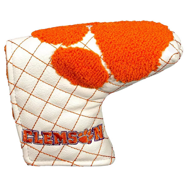 Clemson Quilted Blade Putter Cover - WHITE