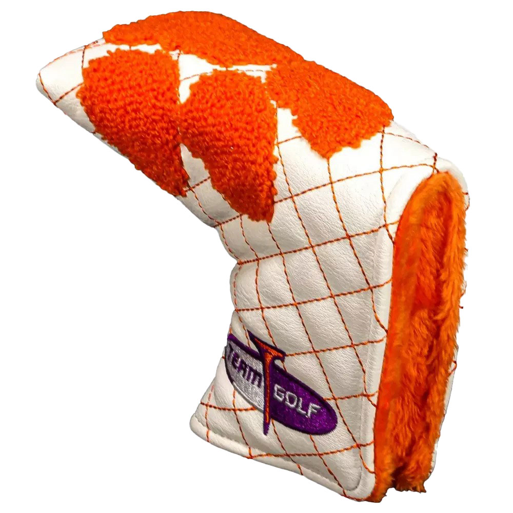 Clemson Quilted Blade Putter Cover - WHITE