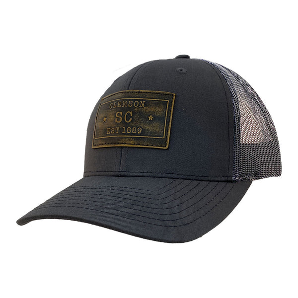 Clemson Rectangle Leather Patch Cap