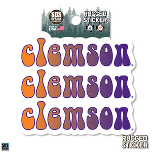 Clemson Repeat Retro Fade Rugged Decal