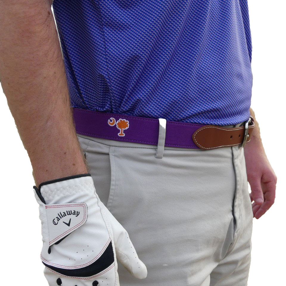 Clemson Roostas Fort Hill Needlepoint Belt 