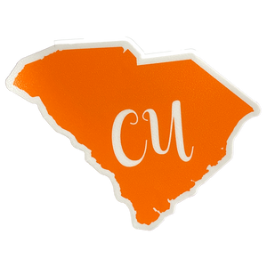 Clemson Rugged CU State Sticker