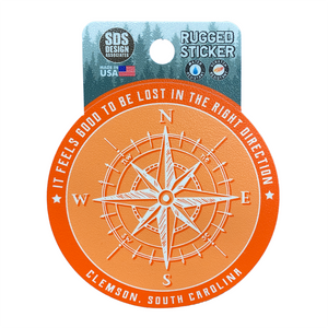 Clemson Rugged Compass Sticker