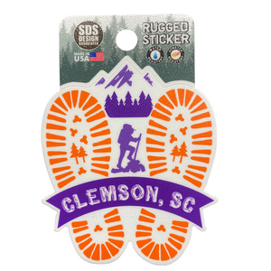 Clemson Rugged Hiking Boot Sticker