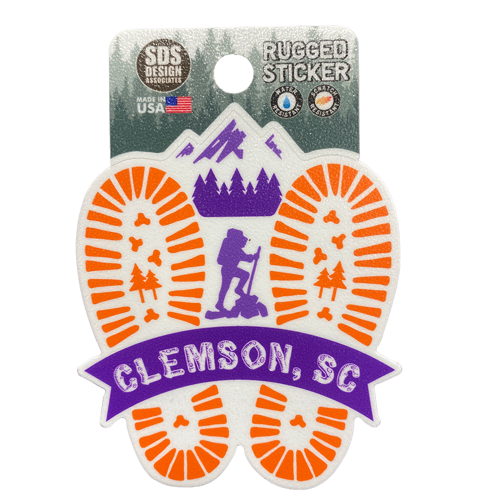 Clemson Sticker Clemson Rugged Hiking Boot Sticker