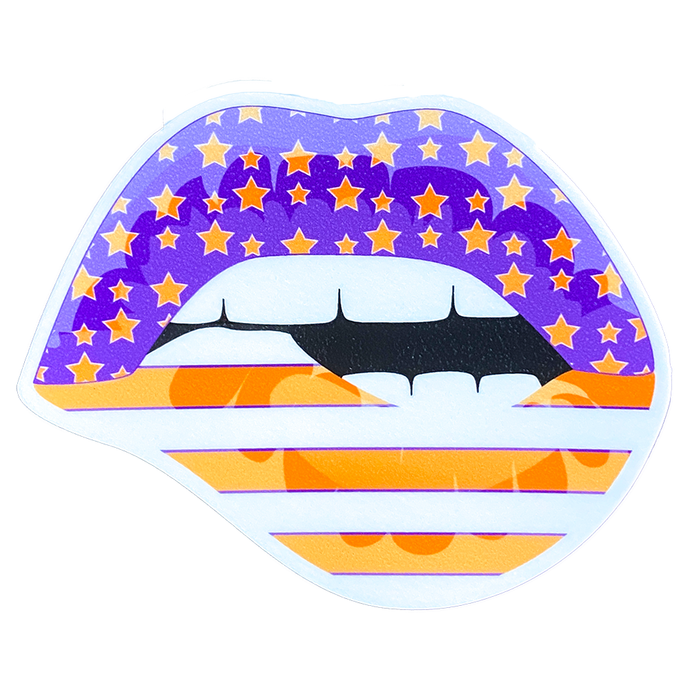 Clemson Rugged Lips Sticker