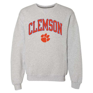Clemson Russell Classic Crew Sweatshirt - LT GREY
