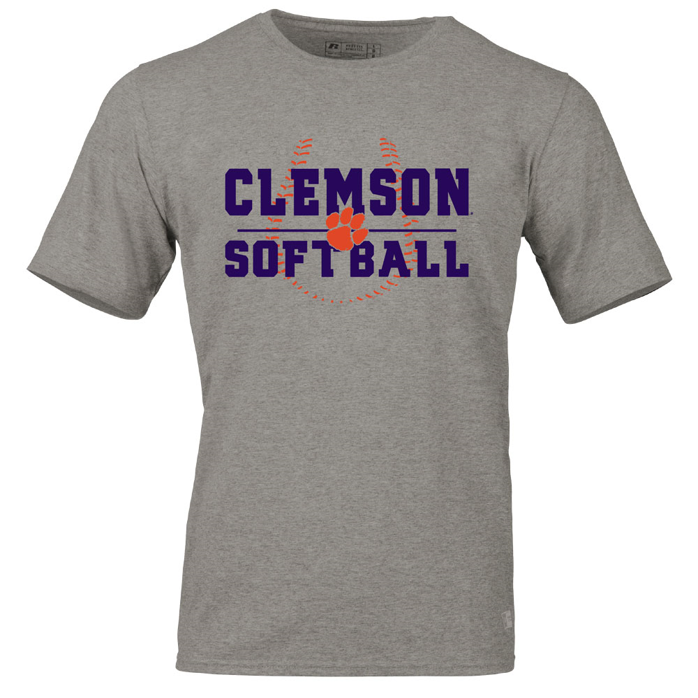 Clemson Russell Softball Tee - MD GREY
