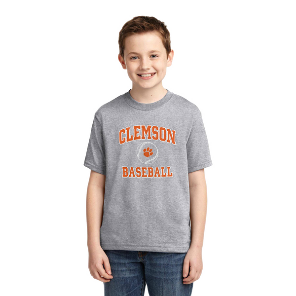 Clemson Russell Youth Baseball Tee II - GRY HEA