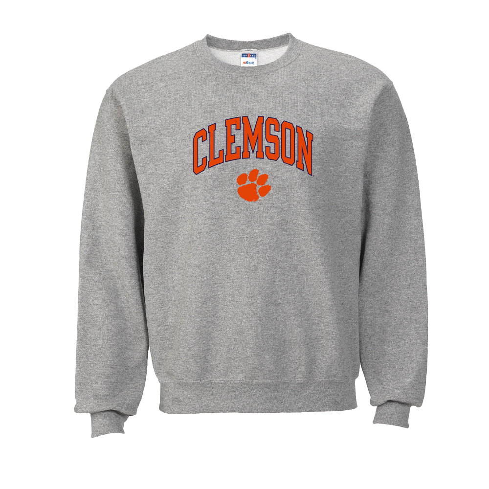 Clemson Russell Youth Classic Crewneck - MD GREY