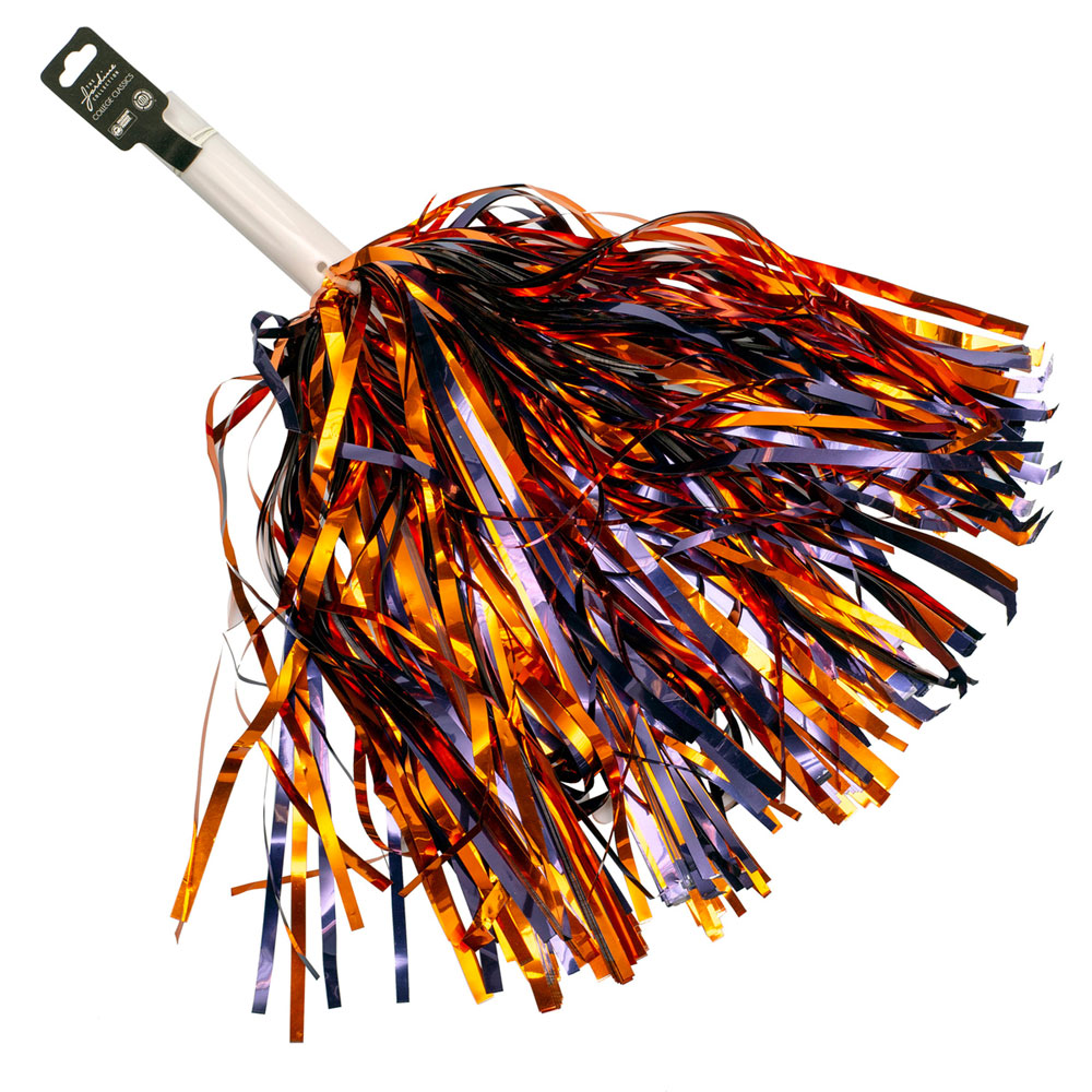 Clemson Shimmer Orange and Purple Pom Poms - NAVY