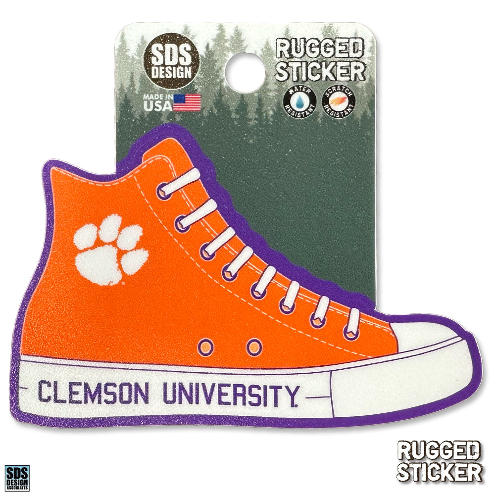 Clemson Shoe Oval Rugged Decal
