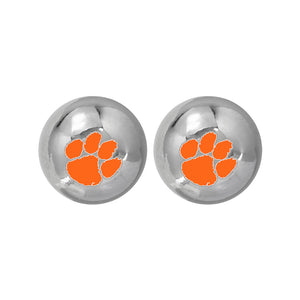 Clemson Silver Bead Cosmo Earring