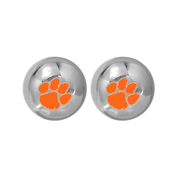 Clemson Silver Bead Cosmo Earring