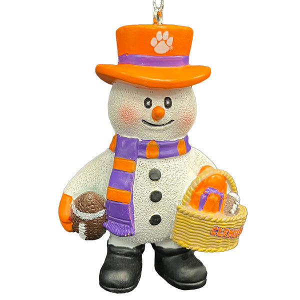 Clemson Snowman Basket Ornament