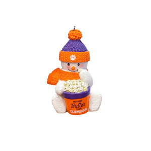 Clemson Snowman Popcorn Ornament