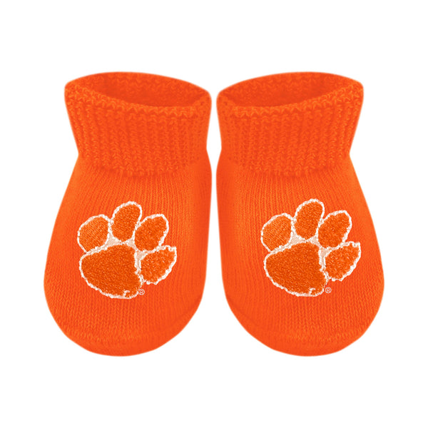 Clemson Solid Gift Box Booties - ORANGE