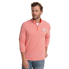Clemson Southern Tide Cruiser Micro-Stripe Heather Quarter Zip - ORANGE