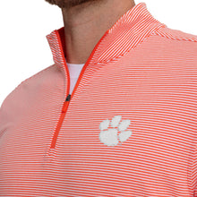 Clemson Southern Tide Cruiser Micro-Stripe Heather Quarter Zip - ORANGE