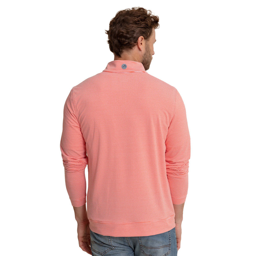 Clemson Southern Tide Cruiser Micro-Stripe Heather Quarter Zip - ORANGE