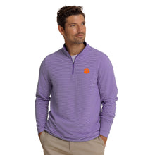 Clemson Southern Tide Cruiser Micro-Stripe Heather Quarter Zip - PURPLE