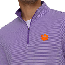 Clemson Southern Tide Cruiser Micro-Stripe Heather Quarter Zip - PURPLE